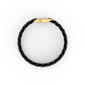 Cuban Link Black Ceramic Bracelet In Sterling Silver
