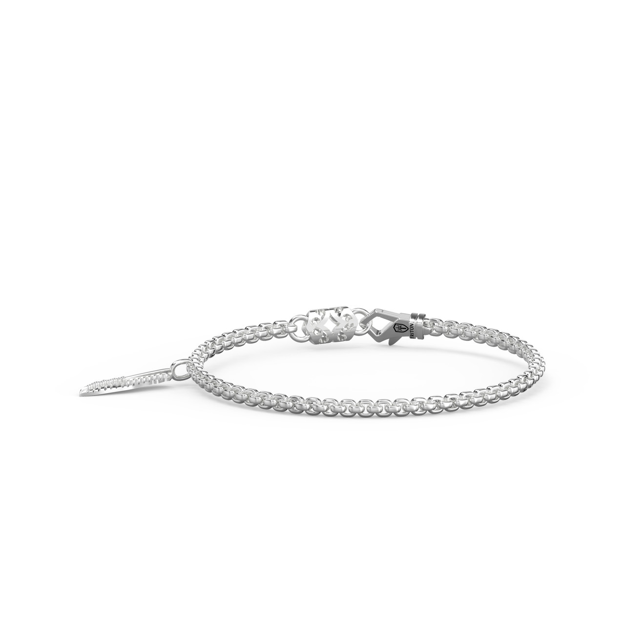 Curb Chain Feather Charm Bracelet 0