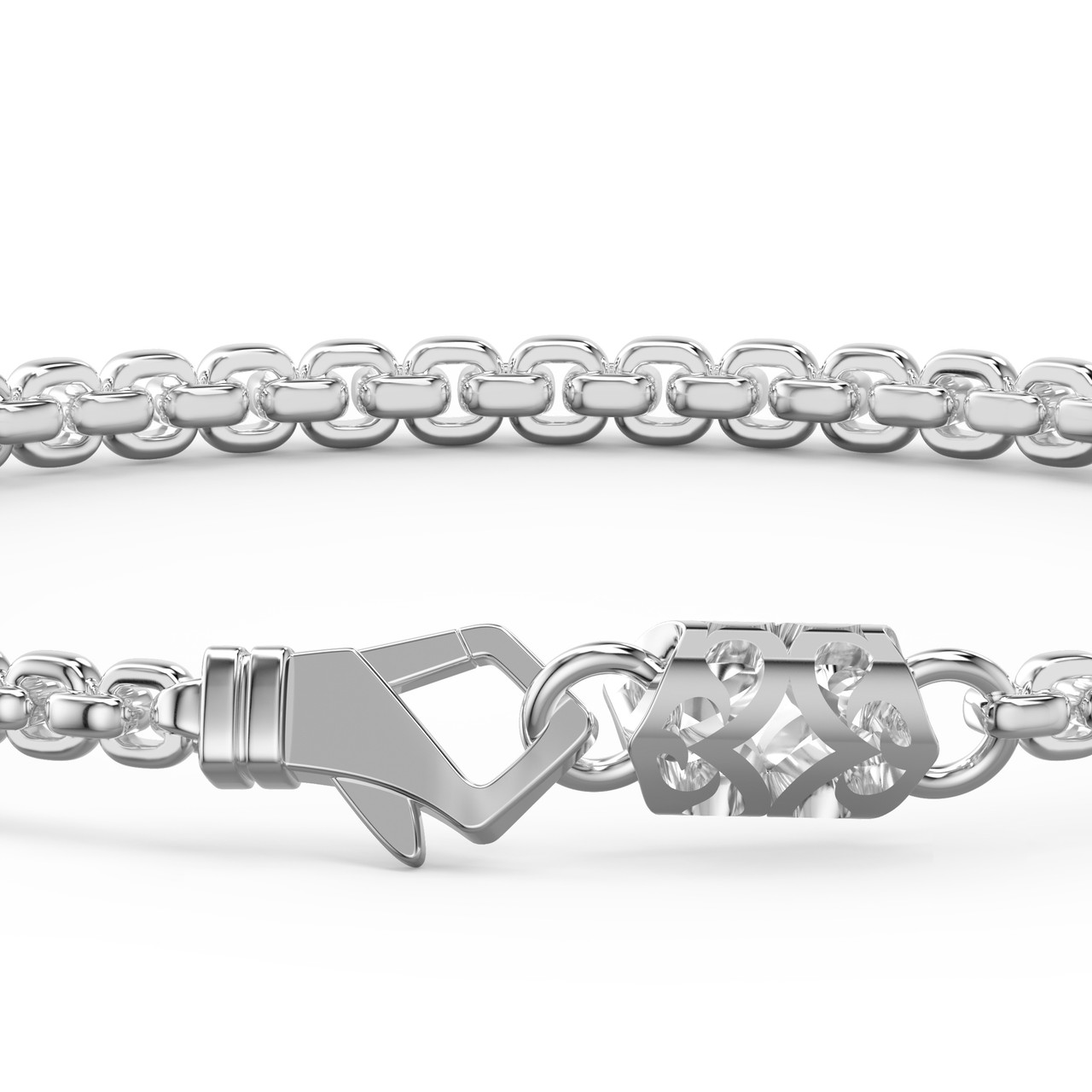 Curb Chain Feather Charm Bracelet 1