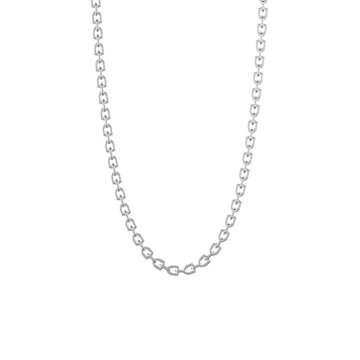 Silver Shield Clasp Link Chain Necklace In Sterling Silver