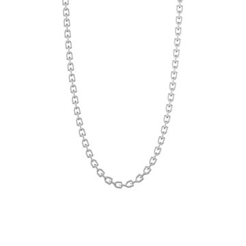 Silver Shield Clasp Link Chain Necklace In Sterling Silver