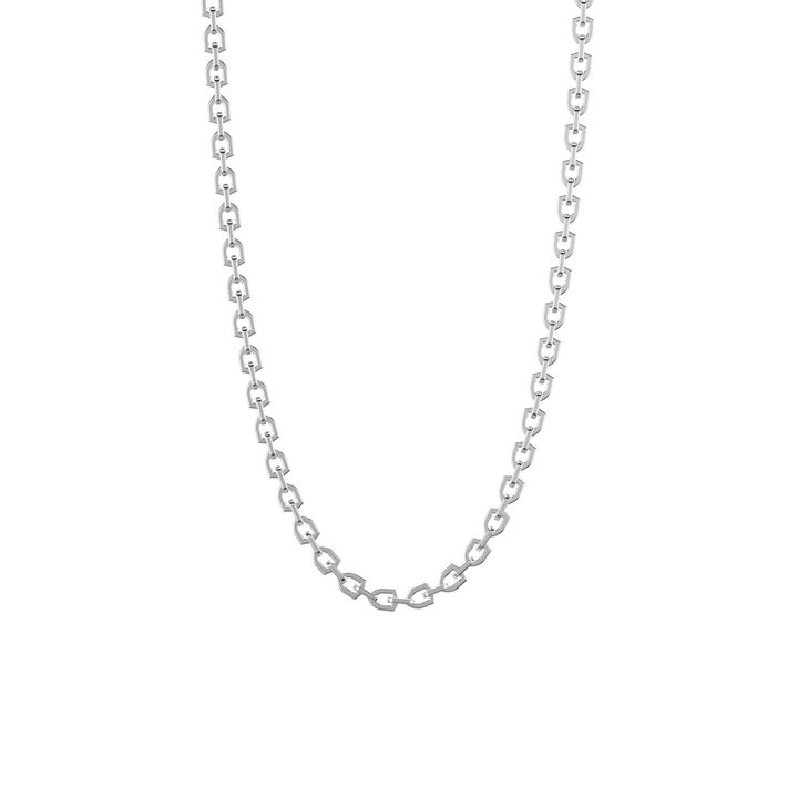 Silver Shield Clasp Link Chain Necklace In Sterling Silver