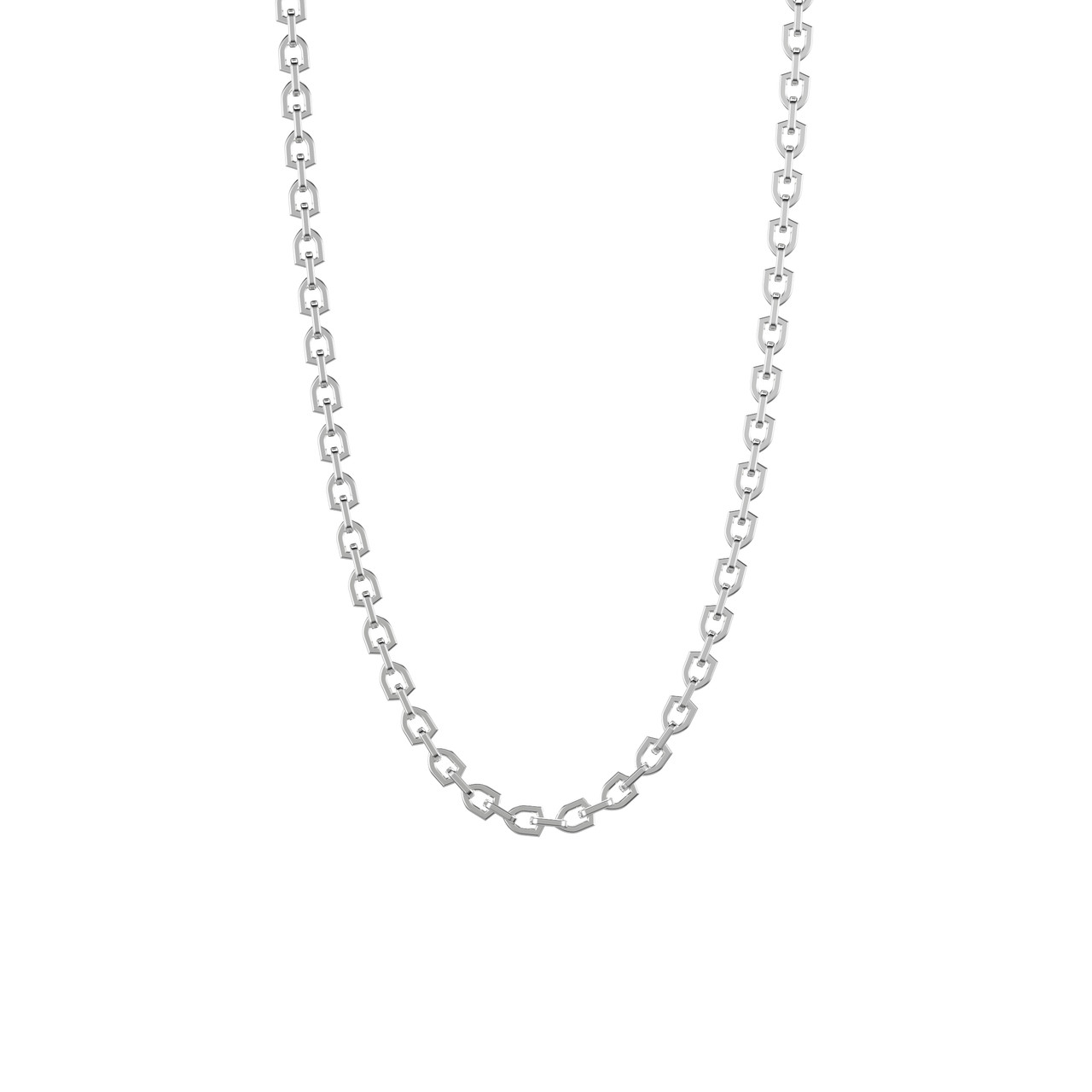 Silver Shield Clasp Link Chain Necklace 0