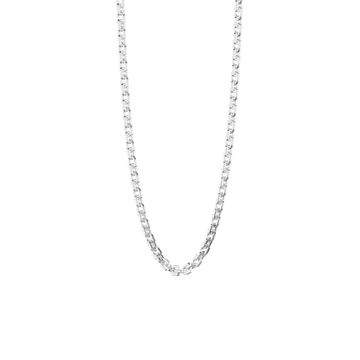 Silver Shield Clasp Link Chain Necklace In Sterling Silver