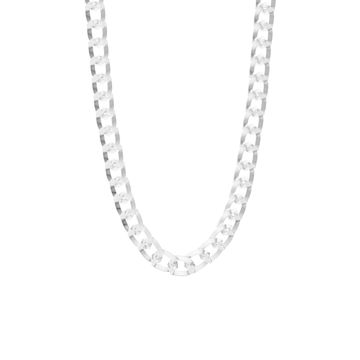 Black Shield Clasp Link Chain Necklace In Sterling Silver