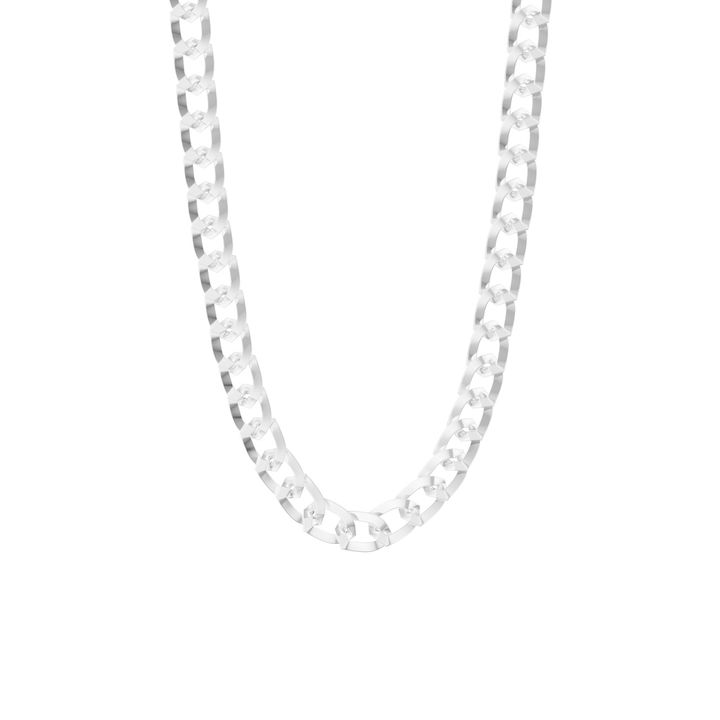 Black Shield Clasp Link Chain Necklace In Sterling Silver