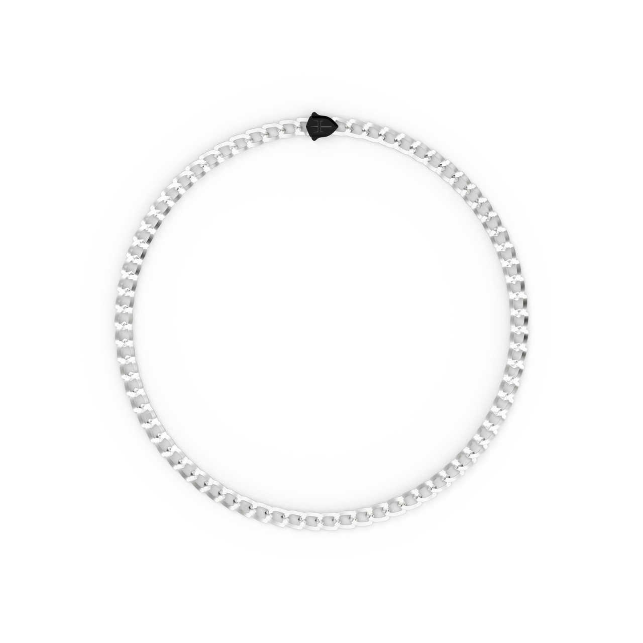 Black Shield Clasp Link Chain Necklace 3