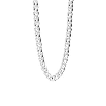 Black Shield Clasp Link Chain Necklace In Sterling Silver