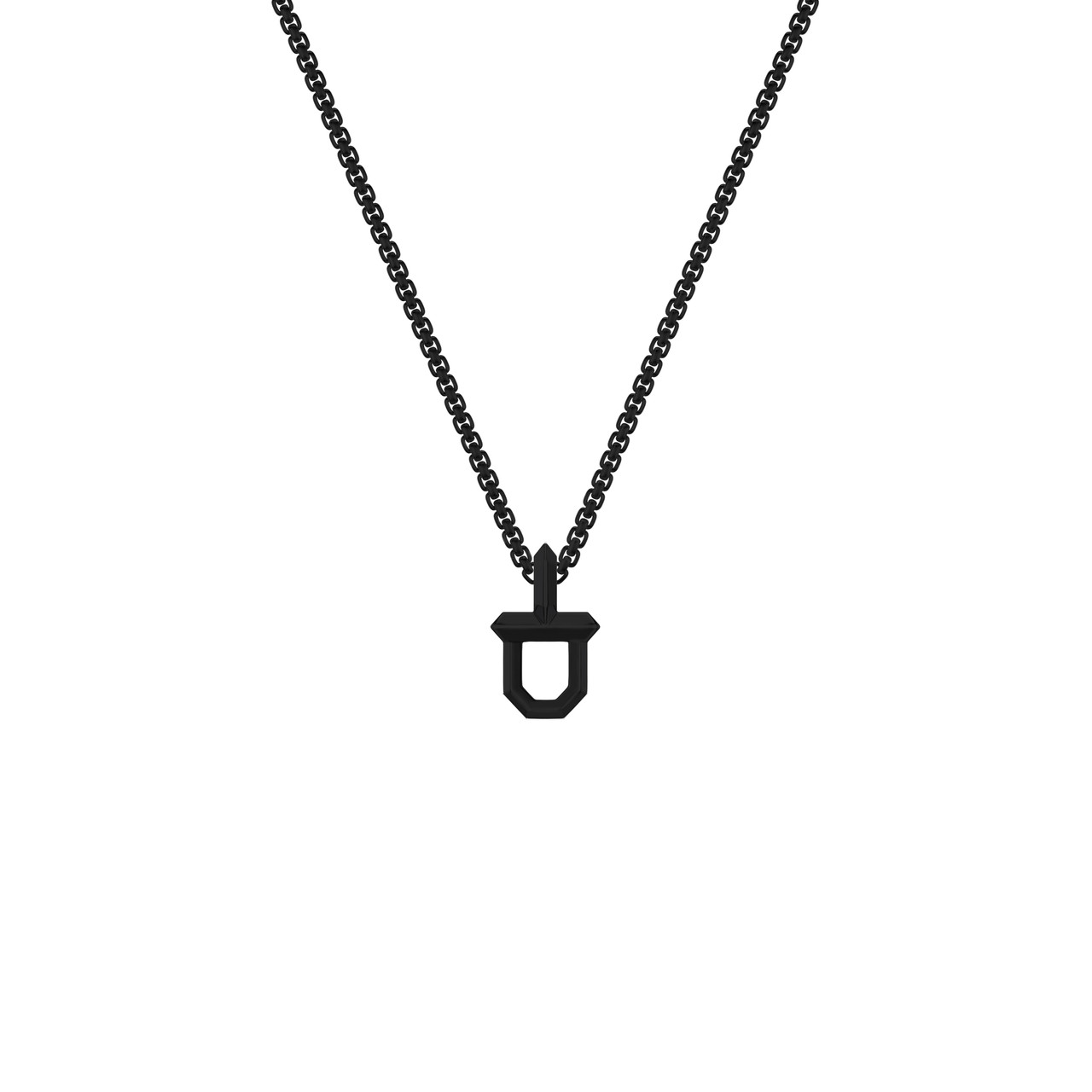 Black Shield Pendant Necklace 0