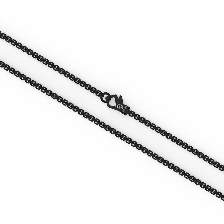 Black Shield Pendant Necklace In Sterling Silver