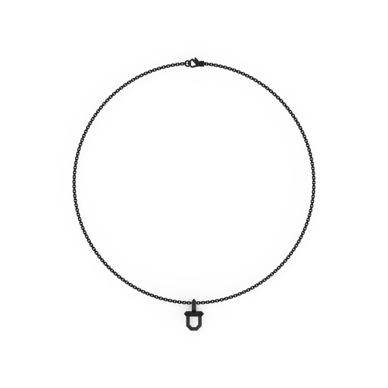 Black Shield Pendant Necklace 3