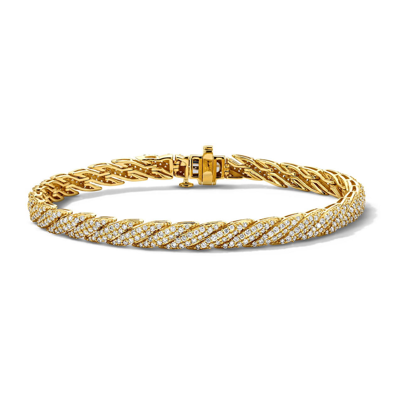Gold Diamond Twist Bracelet