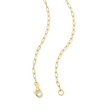 Solitaire Emerald-Cut Diamond Paperclip Chain Necklace In Solid 18K Yellow Gold