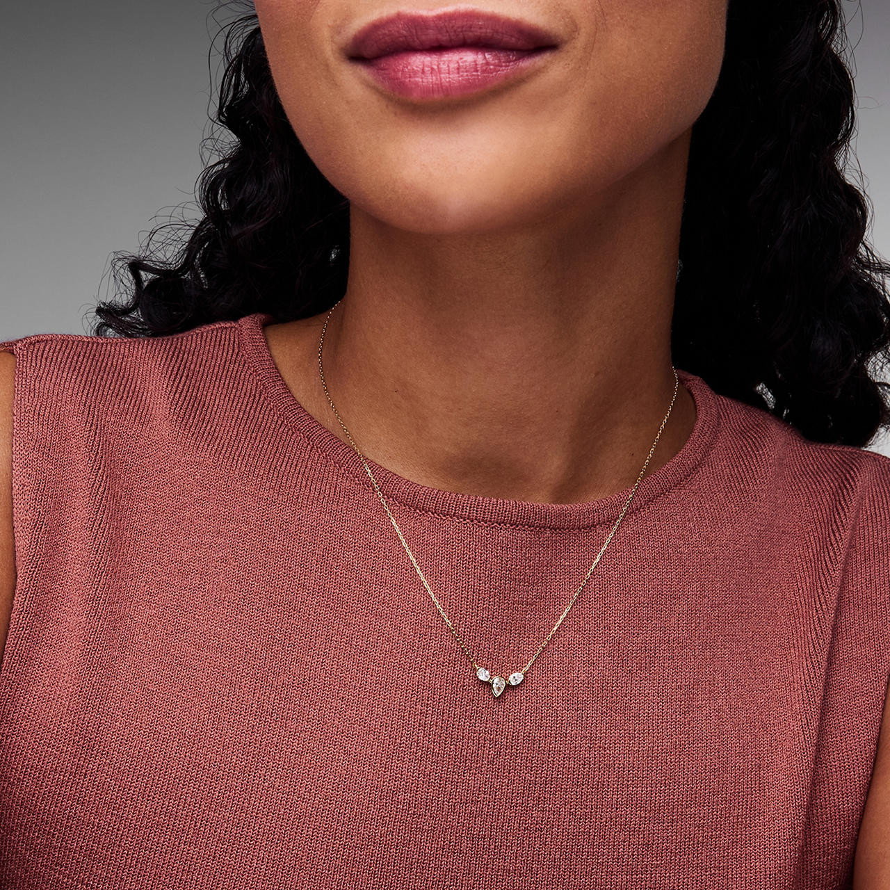 Bezel Trio Diamond Necklace 2