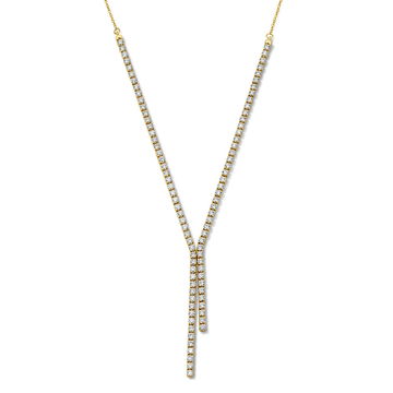 Diamond Lariat Necklace In Yellow Gold 14K
