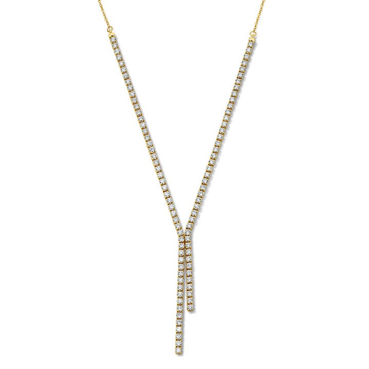 Diamond Lariat Necklace In Yellow Gold 14K
