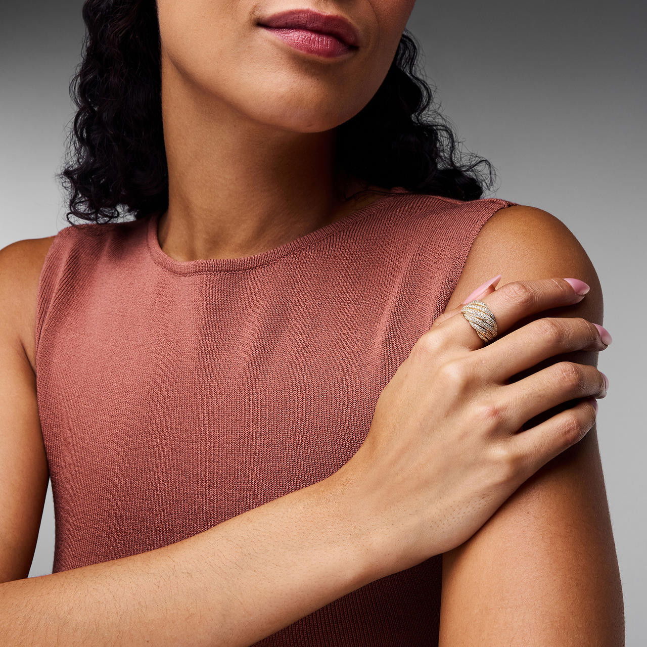 Pave Twist Diamond Ring