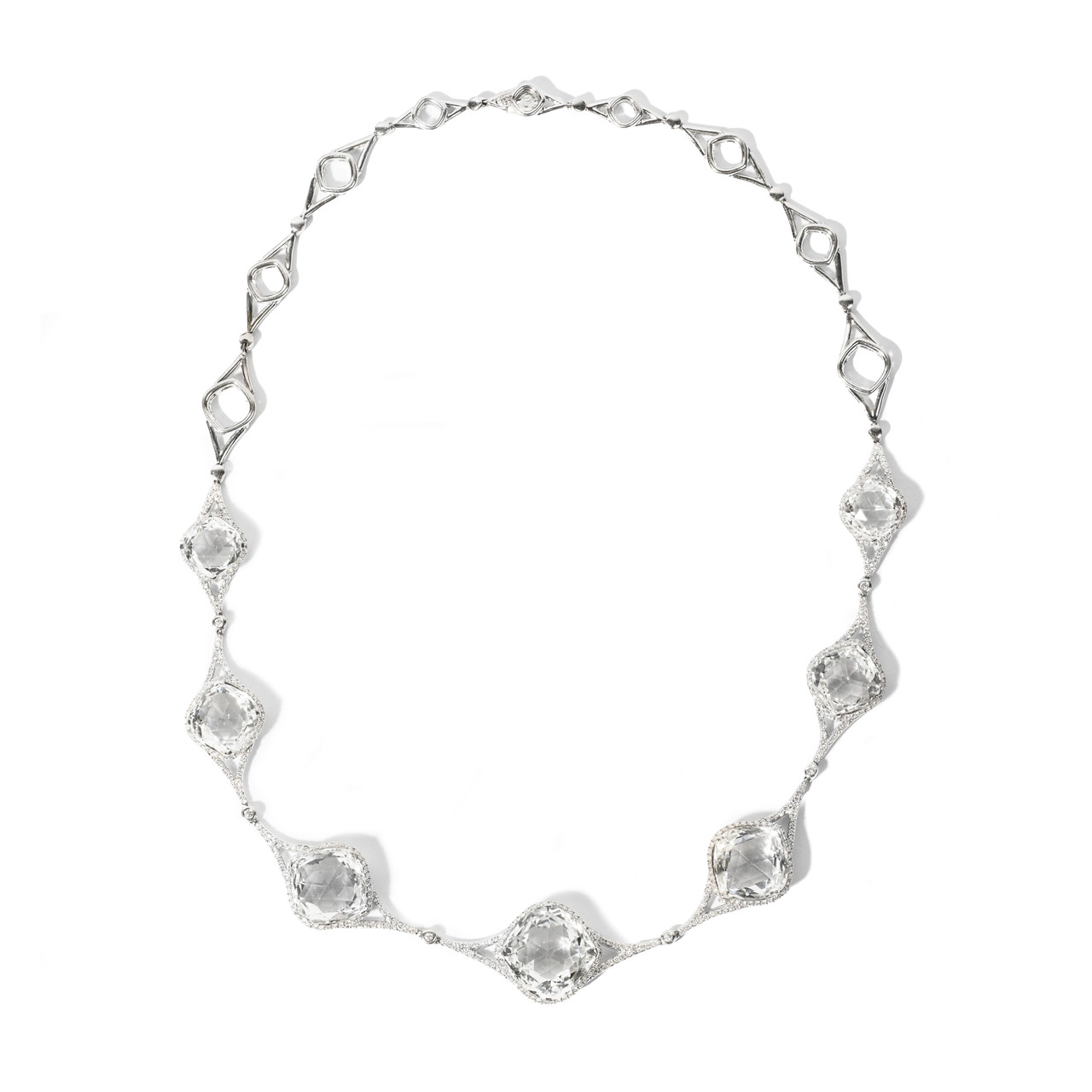 White Topaz Sculpted Necklace 0