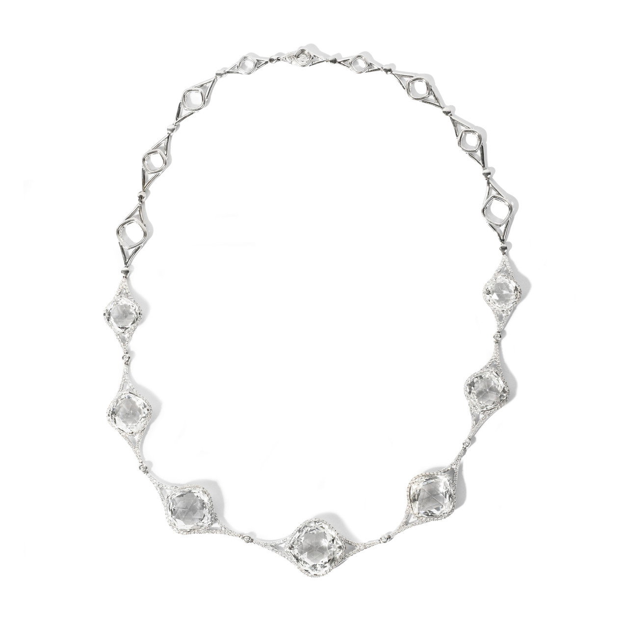 White Topaz Sculpted Necklace 0