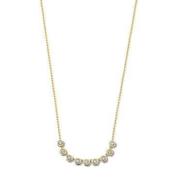 Hexagon Bezel Illusion Diamond Necklace In Yellow Gold 14K
