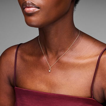Freshwater Pearl Gold Teardrop Pendant Necklace In Yellow Gold 14K
