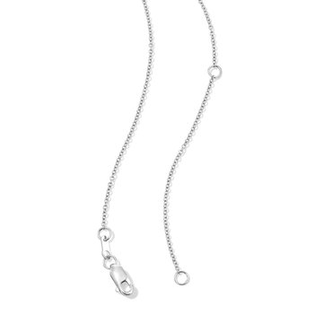 Freshwater Pearl Diamond Bail Pendant Necklace In Solid 18K White Gold