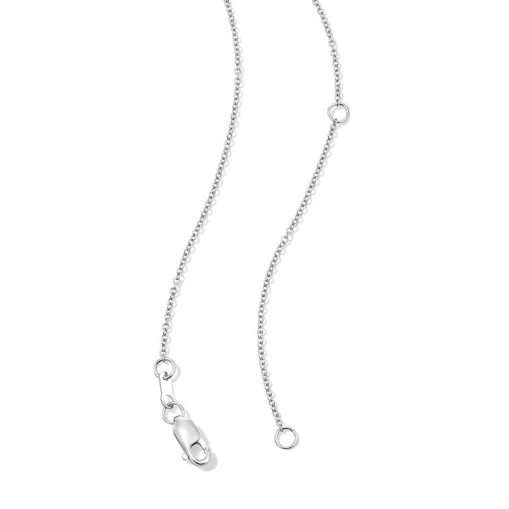 Freshwater Pearl Diamond Bail Pendant Necklace In Solid 18K White Gold
