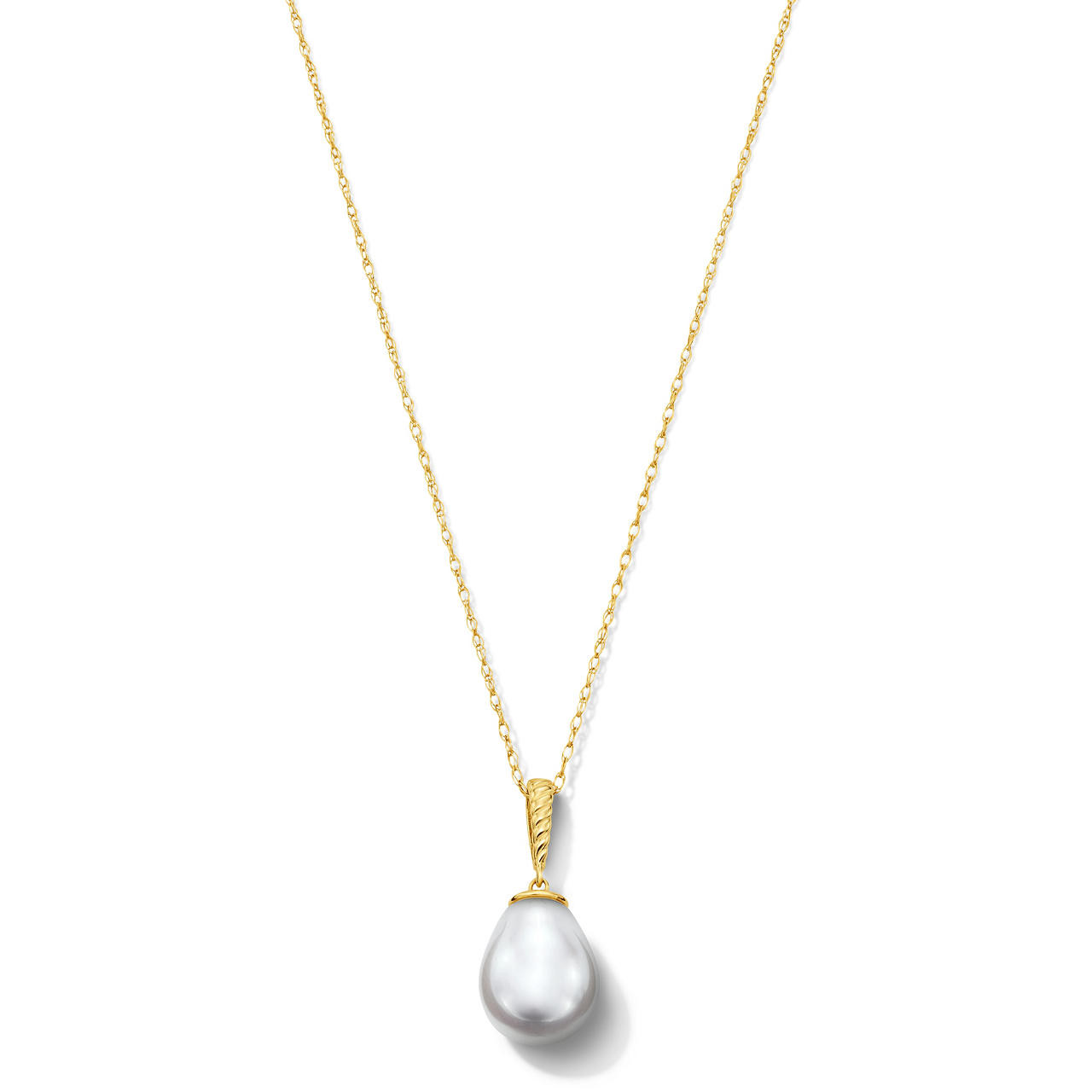 Oval Freshwater Pearl Pendant Necklace 0