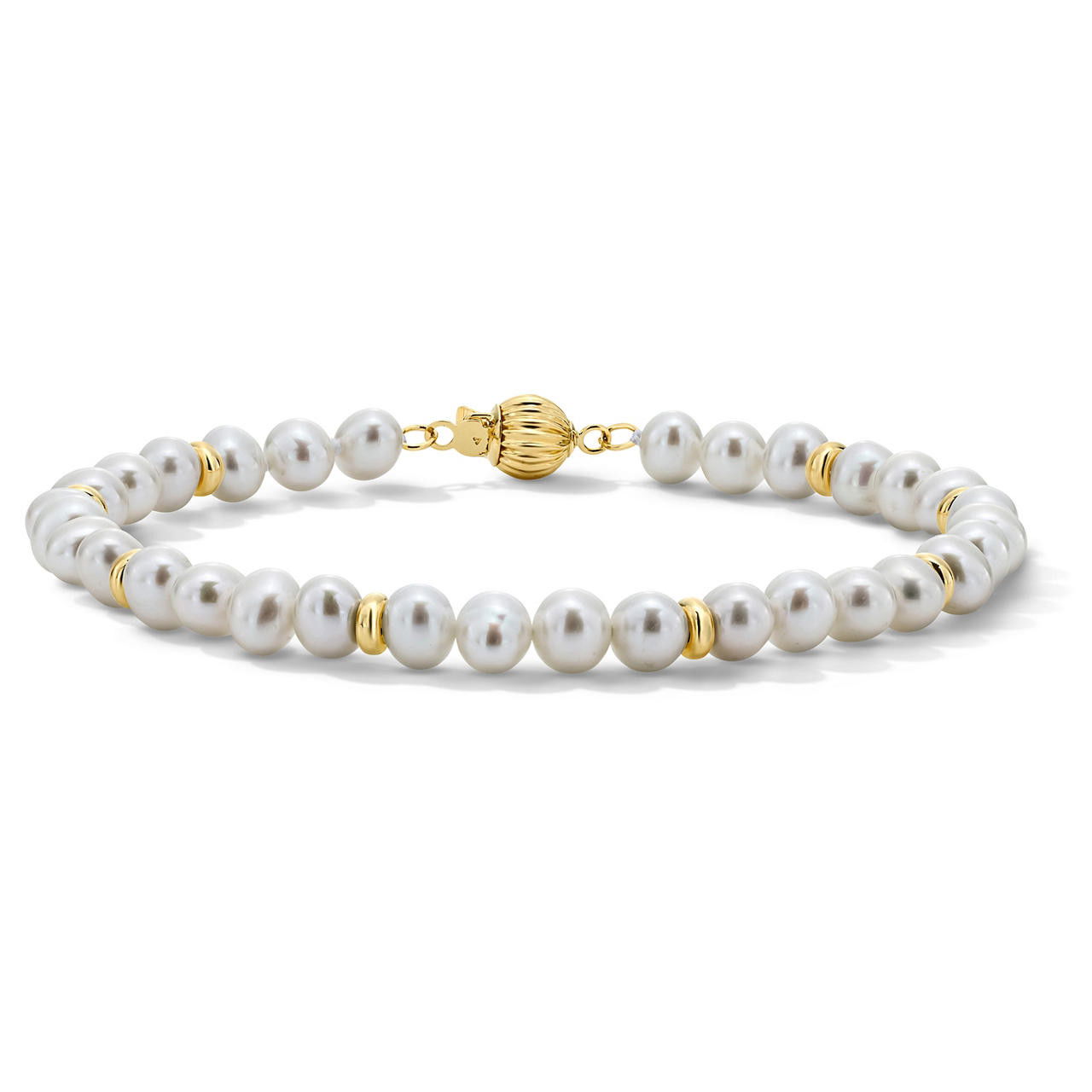 Freshwater Pearl Gold Beaded Bracelet 0