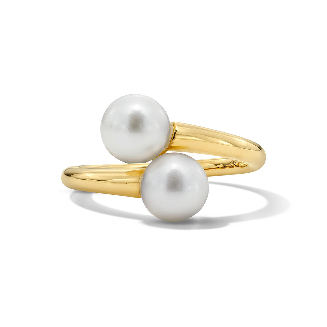 Freshwater Pearl Gold Bypass Ring 0