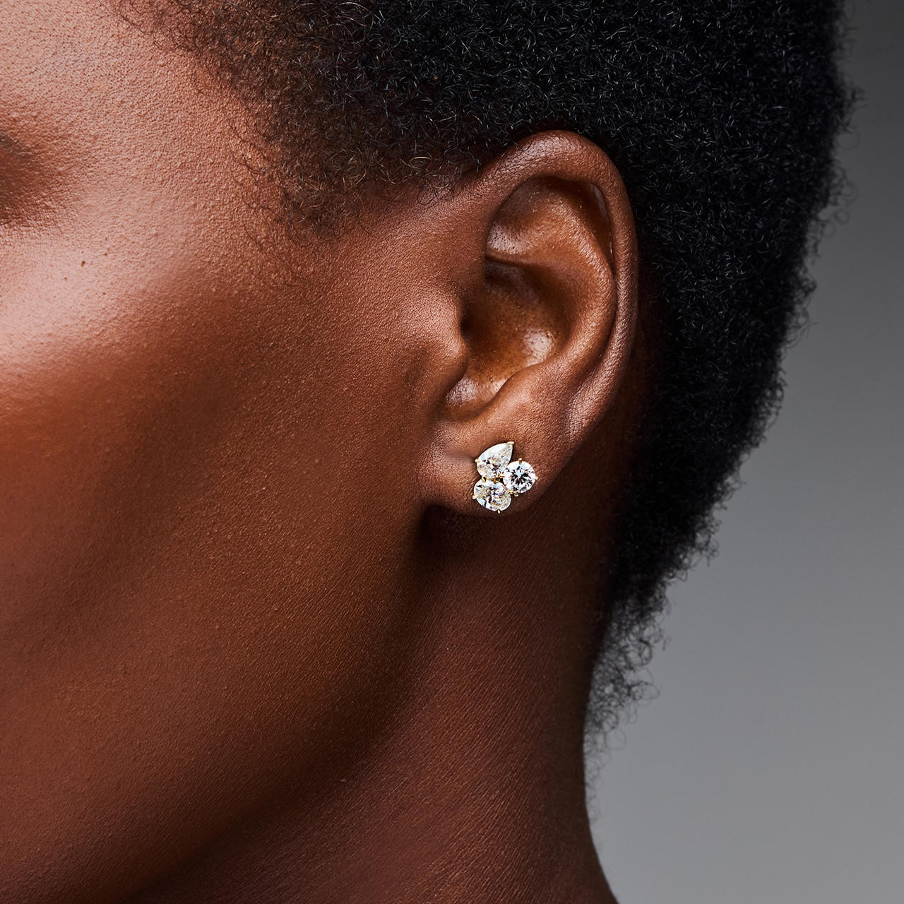 Lab Grown Diamond Cluster Stud Earrings 1