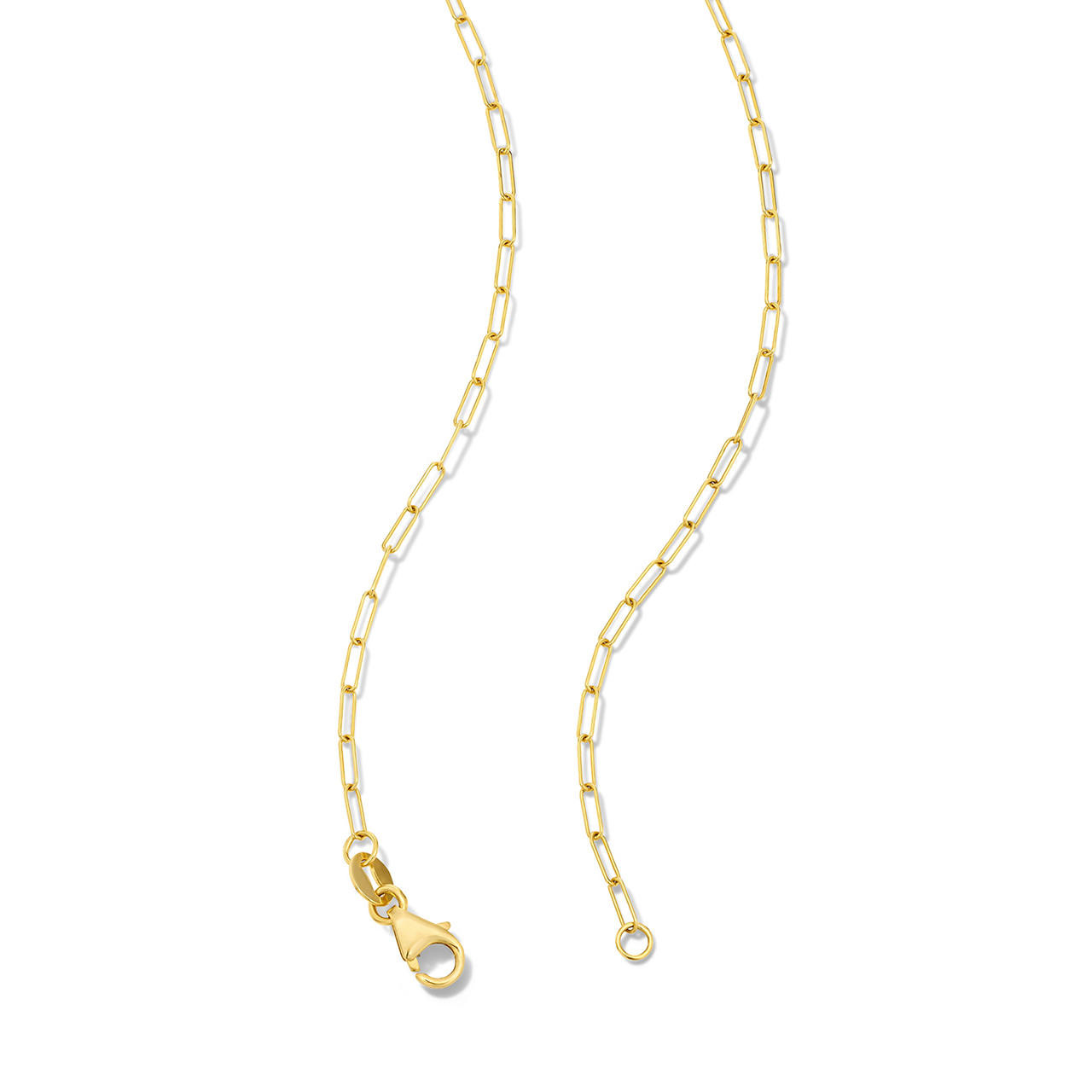 Opal Bezel Paperclip Chain Necklace 1