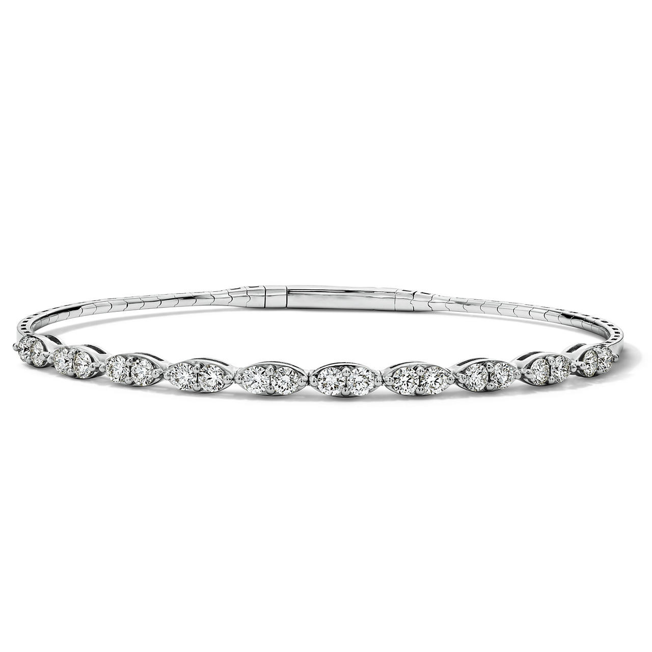 Marquise-Inspired Diamond Flexible Bangle Bracelet 0