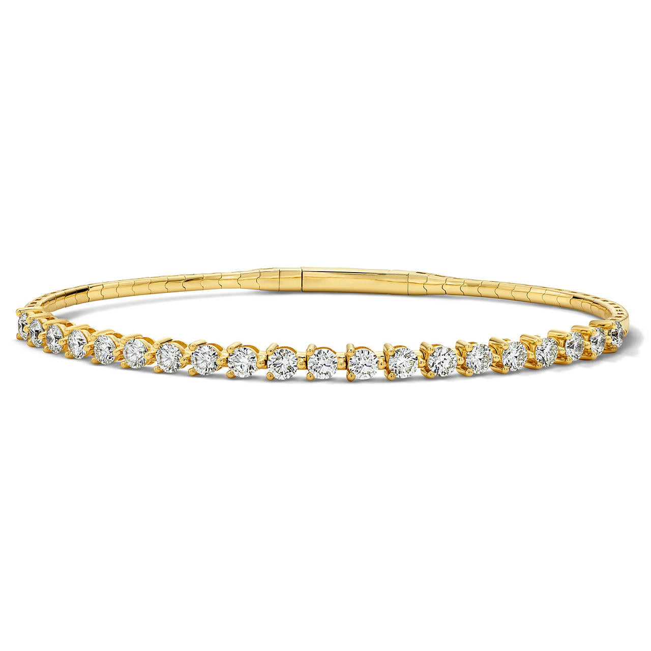 Diamond Three Prong Flexible Bangle Bracelet 0