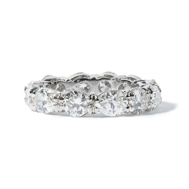 Round & Pear-Shaped Diamond Eternity Wedding Band (4.98tw) In Platinum