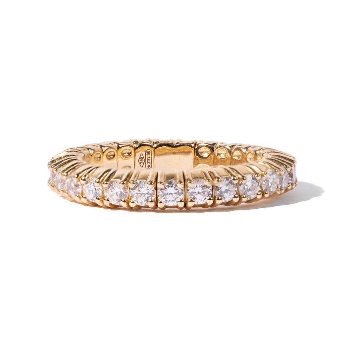 Yellow Gold Flexible Eternity Wedding Band (1.18tw) In Solid 18K Yellow Gold