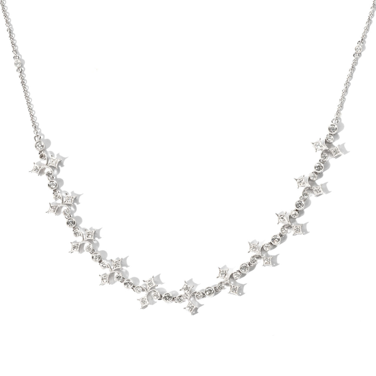Round & Star-Shaped Diamond Necklace (2.00tw)