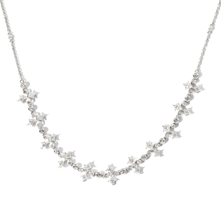 Round & Star-Shaped Diamond Necklace (2.00tw) In White Gold 18K