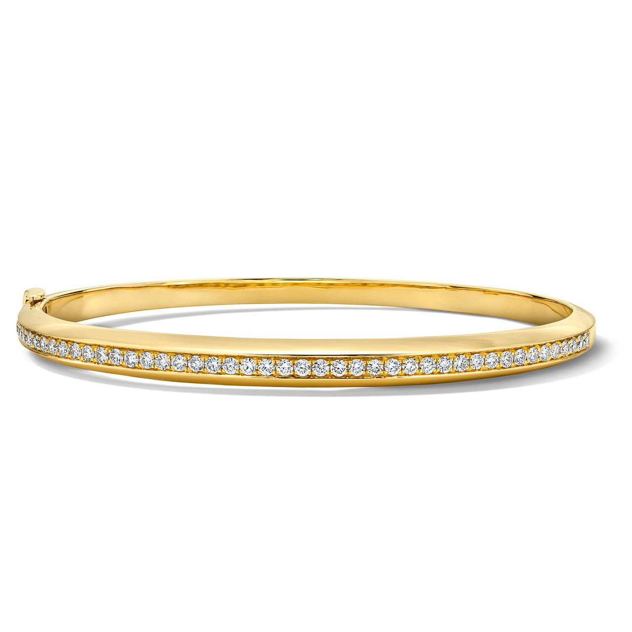 Pave Diamond Gold Bangle Bracelet