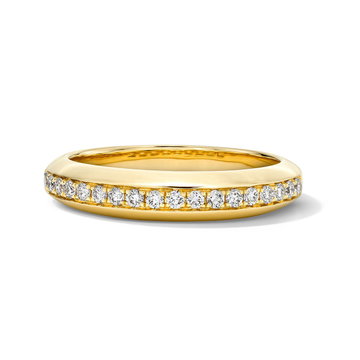 Pave Diamond Channel Gold Band In Yellow Gold 14K
