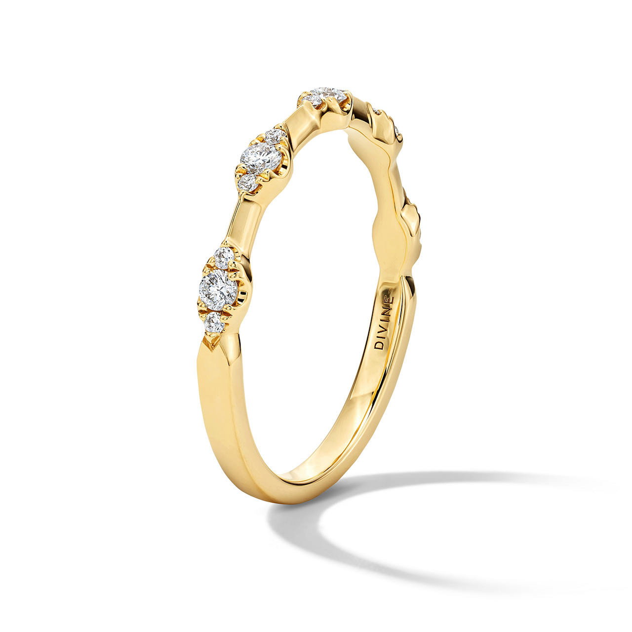 Marquise-Inspired Diamond Gold Station Ring