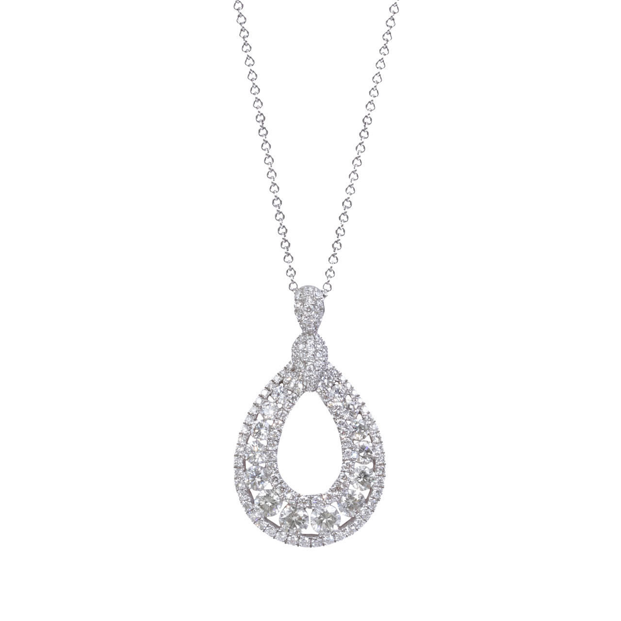 Teardrop Diamond Pendant Necklace 0