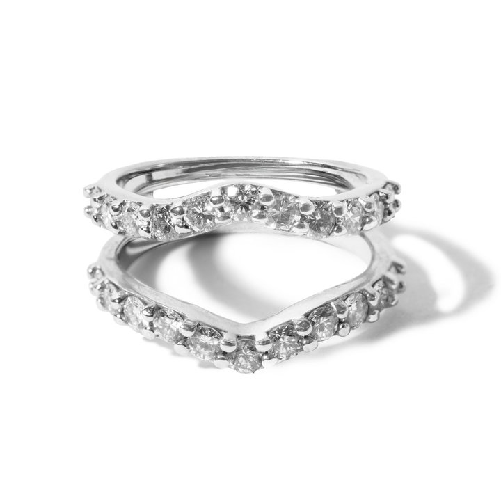 Classic Diamond Ring Guard In White Gold 14K