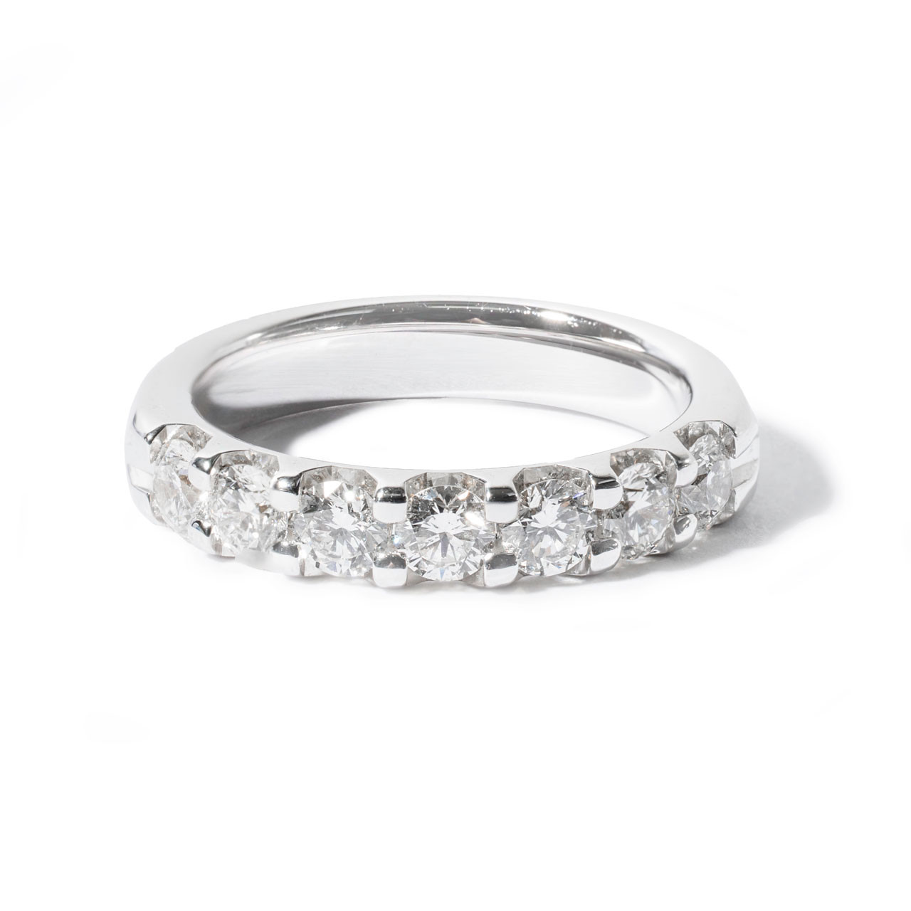 Seven Stone Shared Prong Diamond Wedding Band (1.05tw) 0