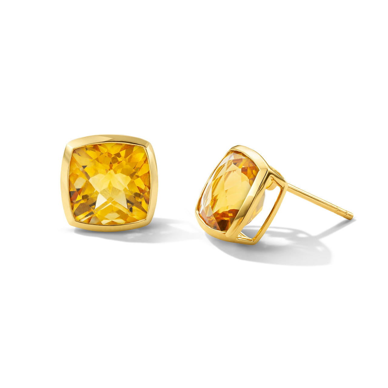 Citrine Bezel Stud Earrings 0