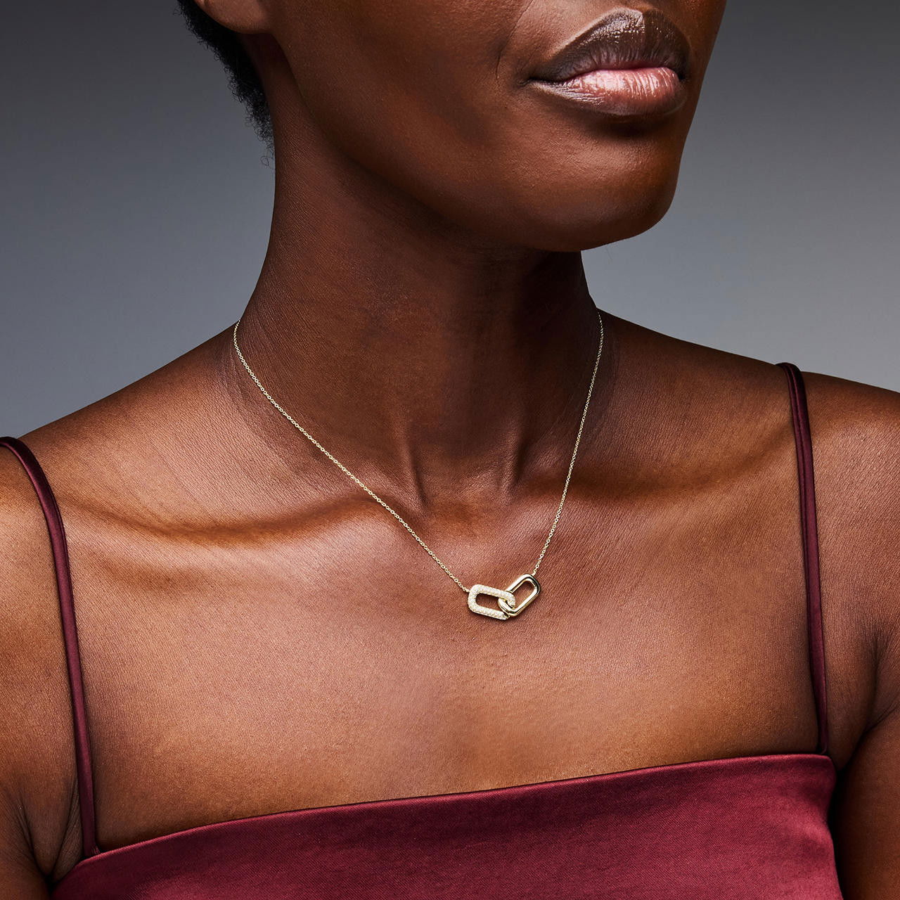 Yellow Gold Diamond Link Necklace