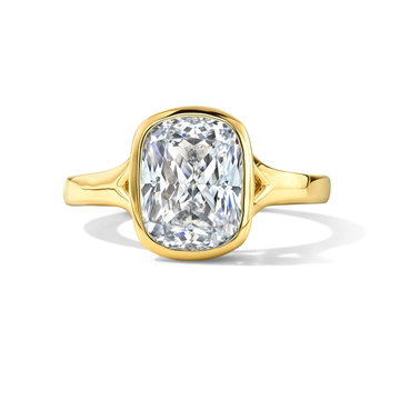 Split Bezel Solitaire Engagement Setting by Adorette In Yellow Gold 14K