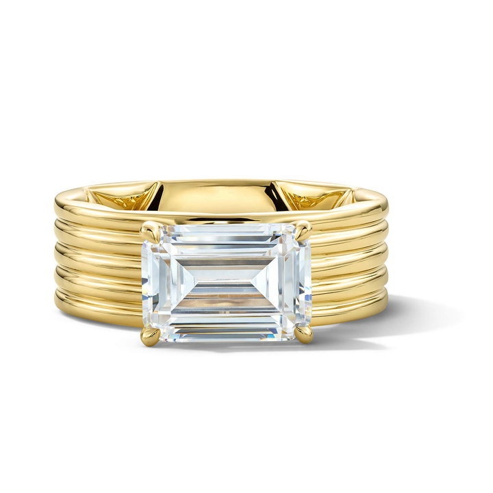 A. Jaffe Coil Effect Wide Diamond Engagement Setting In Yellow Gold 14K