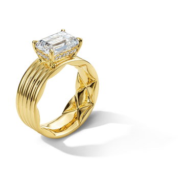 A. Jaffe Coil Effect Wide Diamond Engagement Setting In Yellow Gold 14K