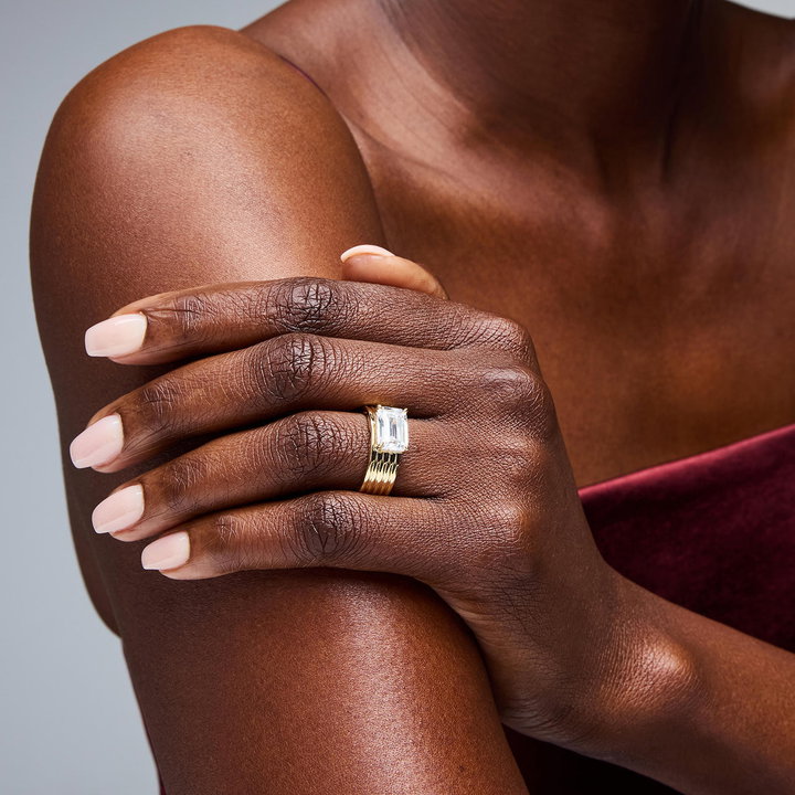 A. Jaffe Coil Effect Wide Diamond Engagement Setting In Yellow Gold 14K